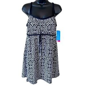 Tropical Escape Empire Swimsuit Dress in Diamond Delight Print